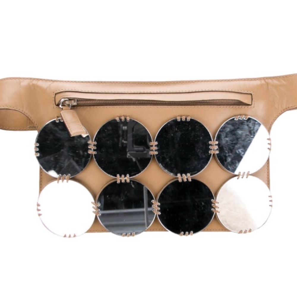 Prada Leather Belt Bag with Mirror Accents